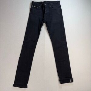 Frank‎ And Oak Selvedge Dylan Jeans Men's 30x32 Black Slim Tapered Stretch Denim